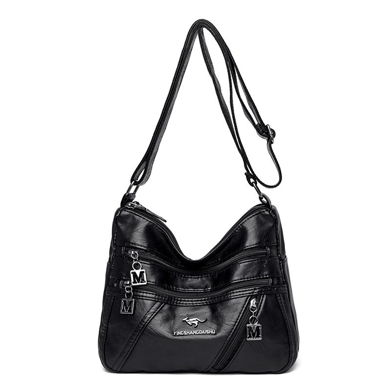 Autumn And Winter New Fashion Middle-aged Women's Shoulder Bag Double Layer Large Capacity