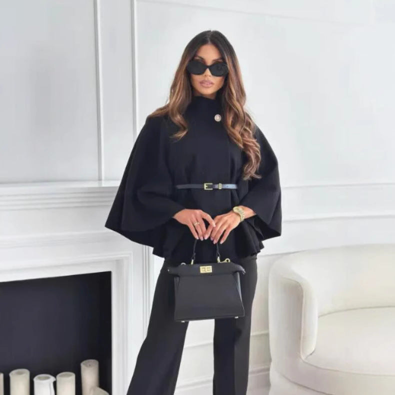 Lisbonne Wool Cape Coat – Ligne Lisbonne | Manteau Cape Élégant Femme