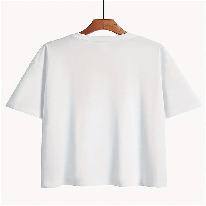 Women's Fashion Casual Home Commuting All-matching Round Neck Short Sleeve